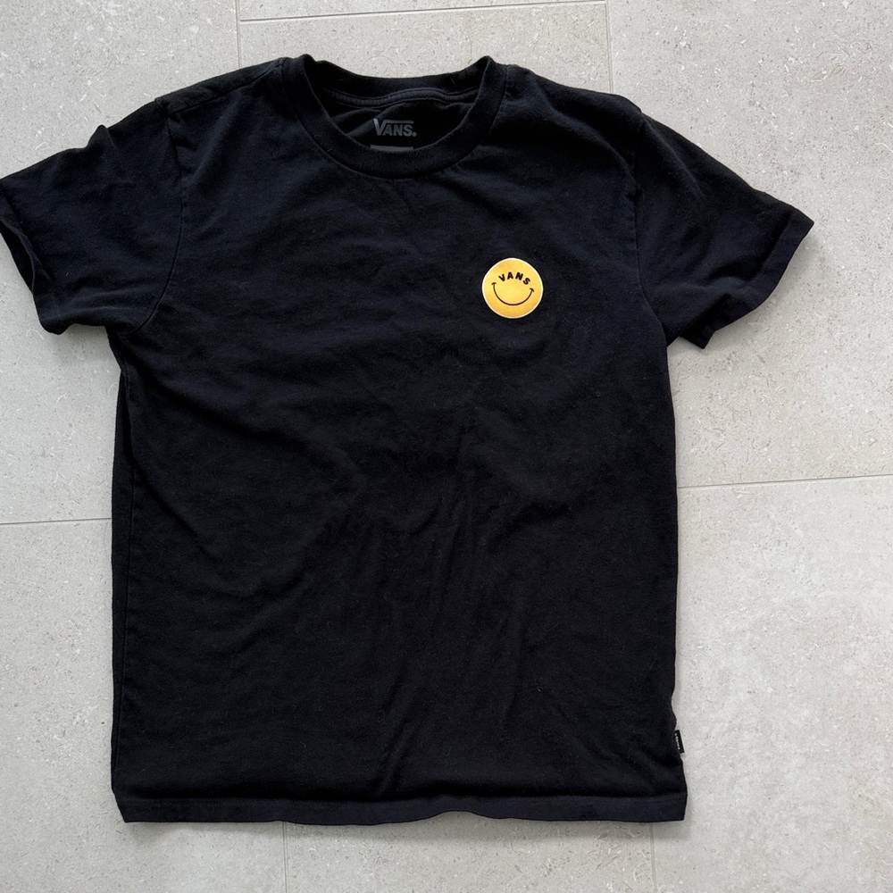 Vans Black Tee with Yellow Smiley